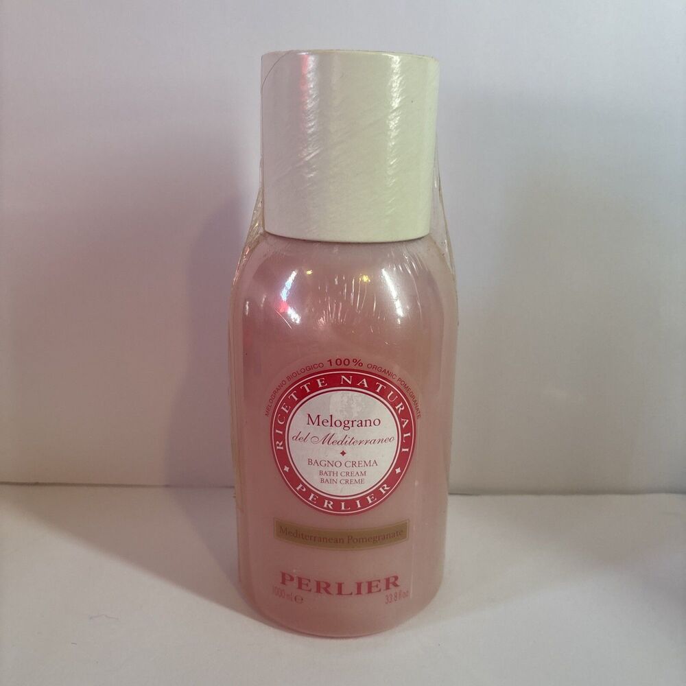 Perlier Mediterranean Pomegranate Bath Cream w Pump 33.8 oz New Sealed